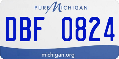 MI license plate DBF0824