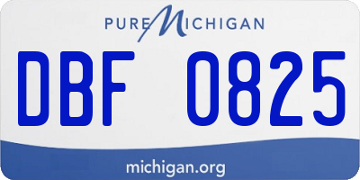 MI license plate DBF0825