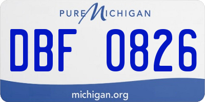 MI license plate DBF0826