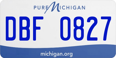MI license plate DBF0827