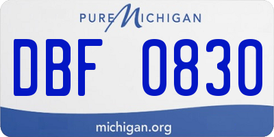 MI license plate DBF0830