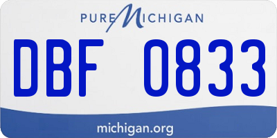 MI license plate DBF0833