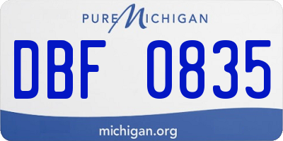 MI license plate DBF0835