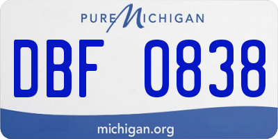 MI license plate DBF0838