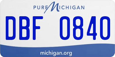 MI license plate DBF0840