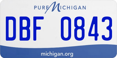 MI license plate DBF0843