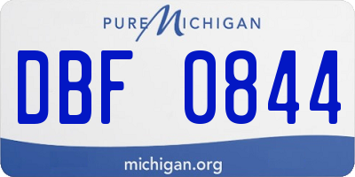 MI license plate DBF0844