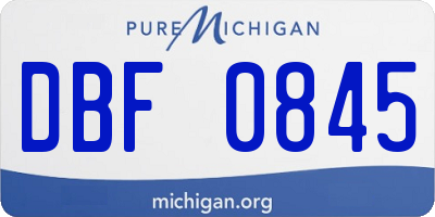 MI license plate DBF0845