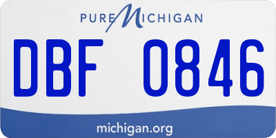 MI license plate DBF0846
