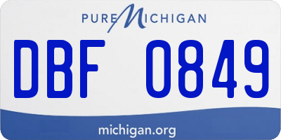 MI license plate DBF0849