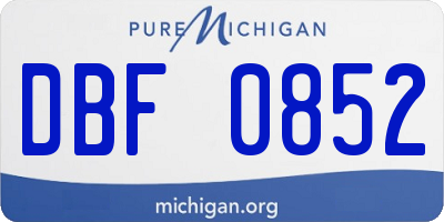 MI license plate DBF0852