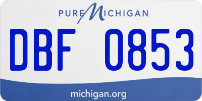MI license plate DBF0853