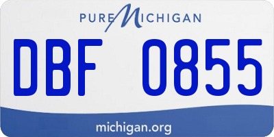 MI license plate DBF0855