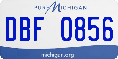 MI license plate DBF0856