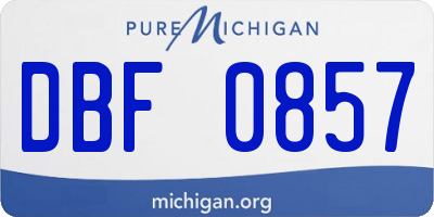 MI license plate DBF0857