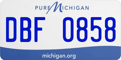 MI license plate DBF0858