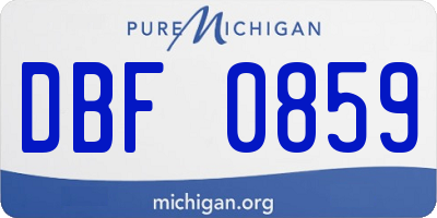 MI license plate DBF0859