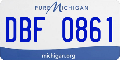 MI license plate DBF0861