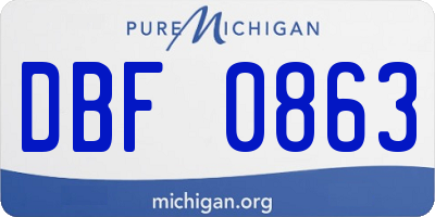 MI license plate DBF0863