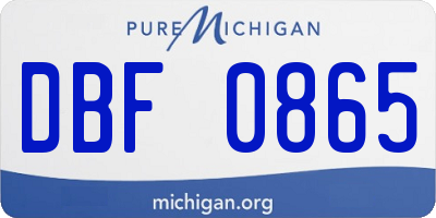MI license plate DBF0865