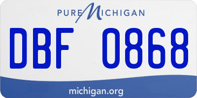 MI license plate DBF0868