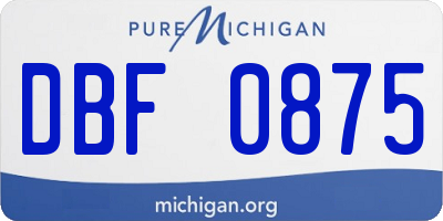 MI license plate DBF0875