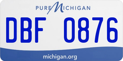 MI license plate DBF0876