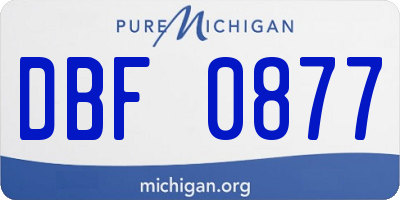 MI license plate DBF0877