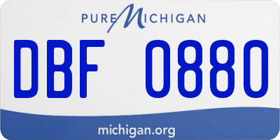 MI license plate DBF0880