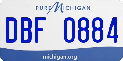 MI license plate DBF0884