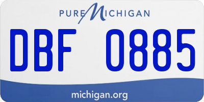 MI license plate DBF0885