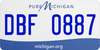MI license plate DBF0887