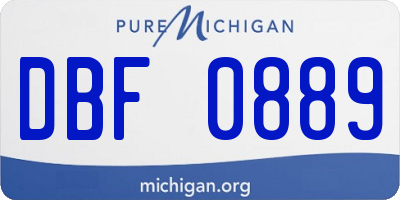 MI license plate DBF0889