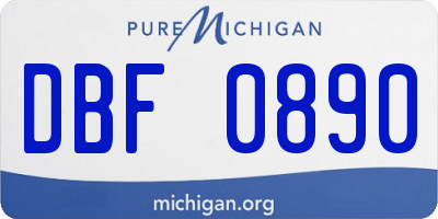 MI license plate DBF0890