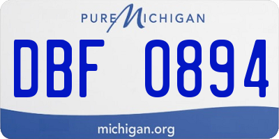 MI license plate DBF0894