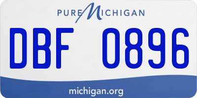 MI license plate DBF0896