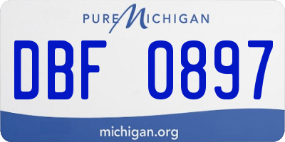 MI license plate DBF0897