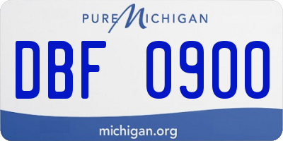 MI license plate DBF0900