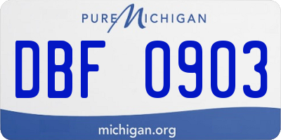 MI license plate DBF0903