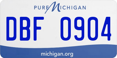 MI license plate DBF0904