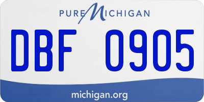 MI license plate DBF0905