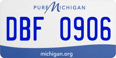 MI license plate DBF0906