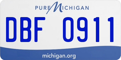 MI license plate DBF0911