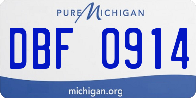 MI license plate DBF0914