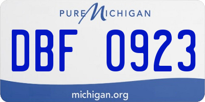 MI license plate DBF0923