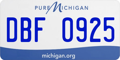 MI license plate DBF0925