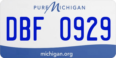 MI license plate DBF0929
