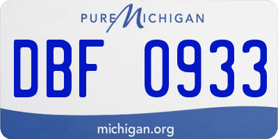 MI license plate DBF0933