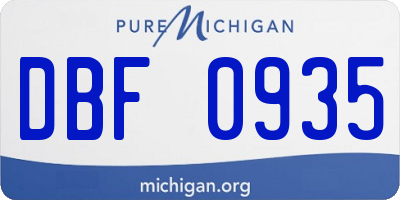 MI license plate DBF0935