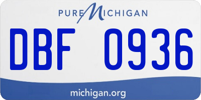 MI license plate DBF0936
